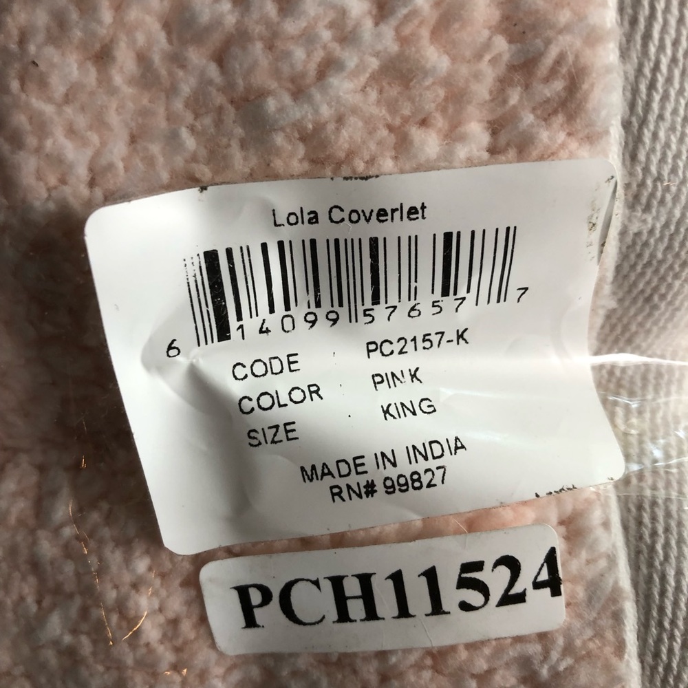 Pine Cone Hill Lola Pink Candlewick King Coverlet - Picture 4 of 4